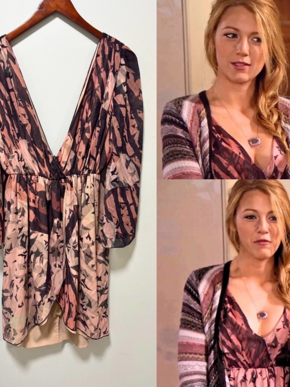 Silk Dress ASO Gossip Girl Alice + Olivia Serena Van Der Woodsen Boho It Girl S - Picture 5 of 7